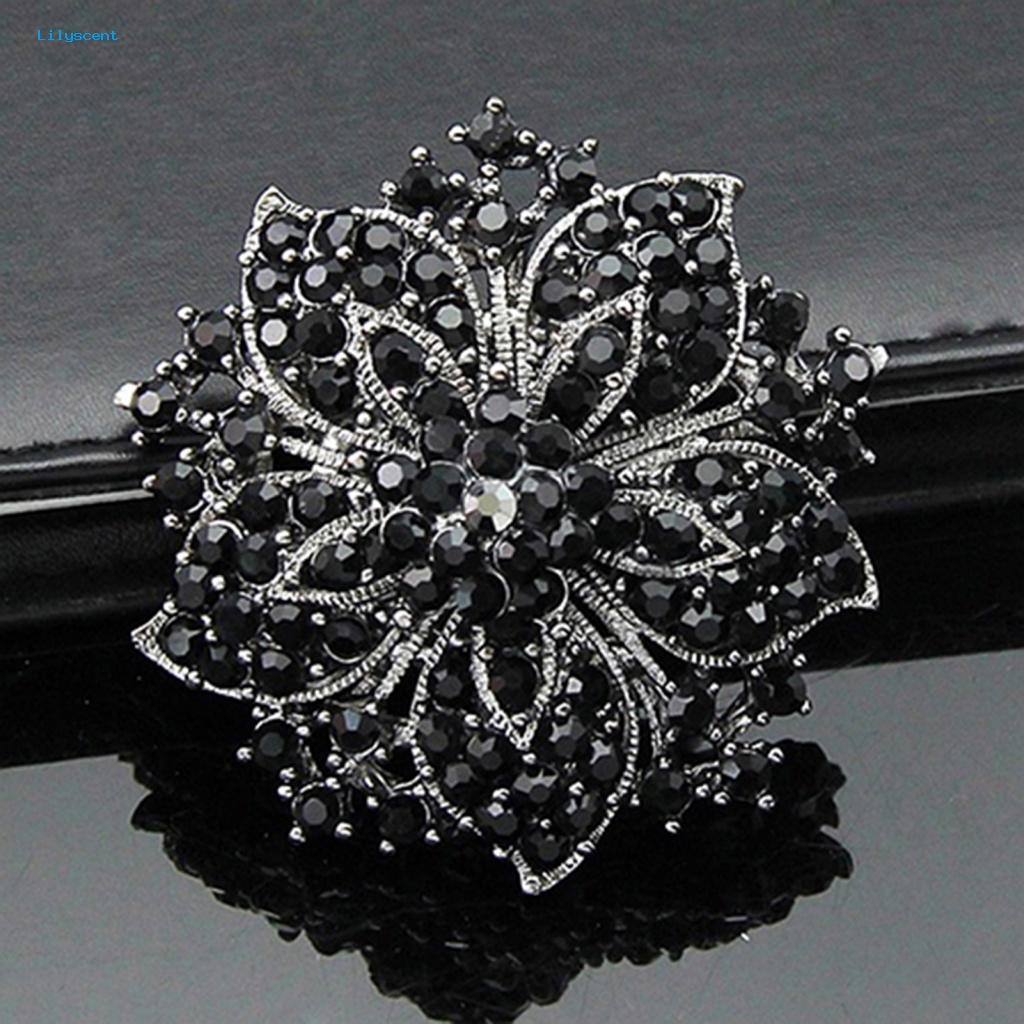 Lilyscent 8warna Bros Berlian Imitasi Untuk Pernikahan Wanita Shiny Rhinestone Flower Brooch Menawan