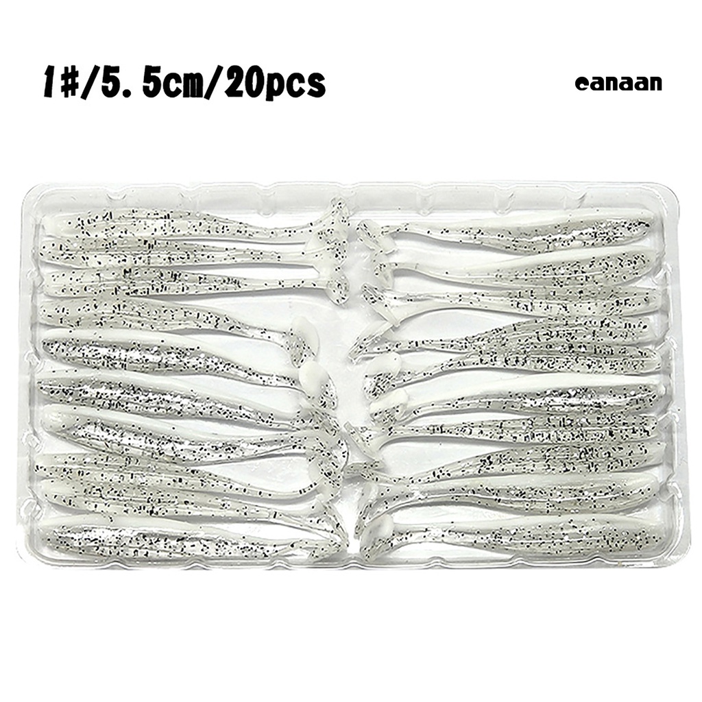 Cnn-20pcs 5.5cm Bercahaya Palsu Lembut Silikon Buatan Umpan Wobbler Ikan Renang Umpan