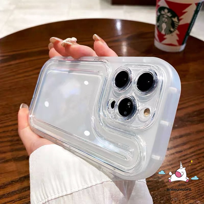 IPHONE Casing Ponsel Bening Bumper Silicon Shockproof Kompatibel Untuk Iphone11 Pro MAX 7plus XR 12 13 14 Pro MAX X XS Max7 8 Plus SE 2020 Mewah Simple Penebalan Shock Resistant Soft Cover