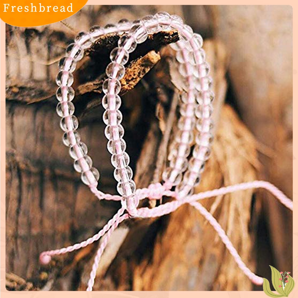 &lt; Freshbread &gt; Gelang Tali Tenun Manik-Manik Transparan Unisex Adjustable Handmade Bangle Gift