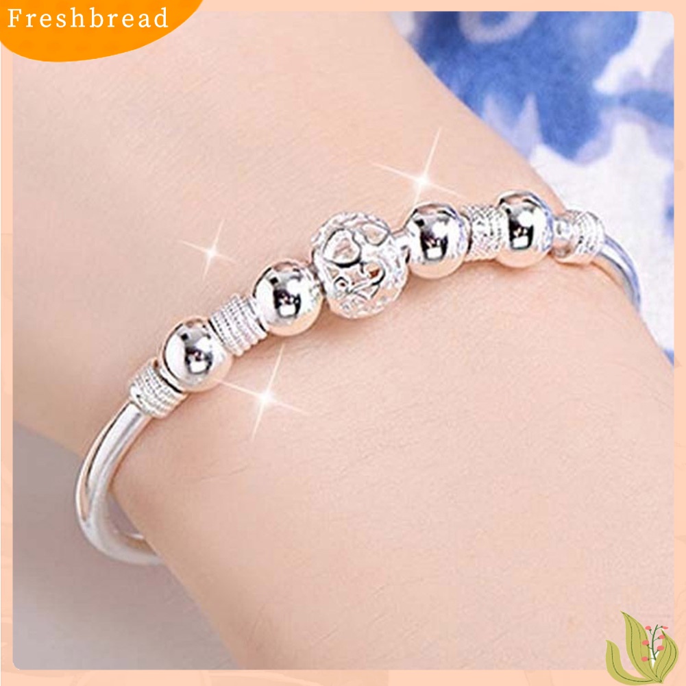 &lt; Freshbread &gt; Berongga Manik Pesona Gelang Bangle Fashion Wanita Adjustable Pesta Perhiasan Hadiah