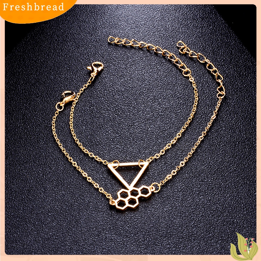 &lt; Freshbread &gt; Multi Layers Jewelry Honeycomb Triangle Knot Bracelet Adjustable Open Bangle