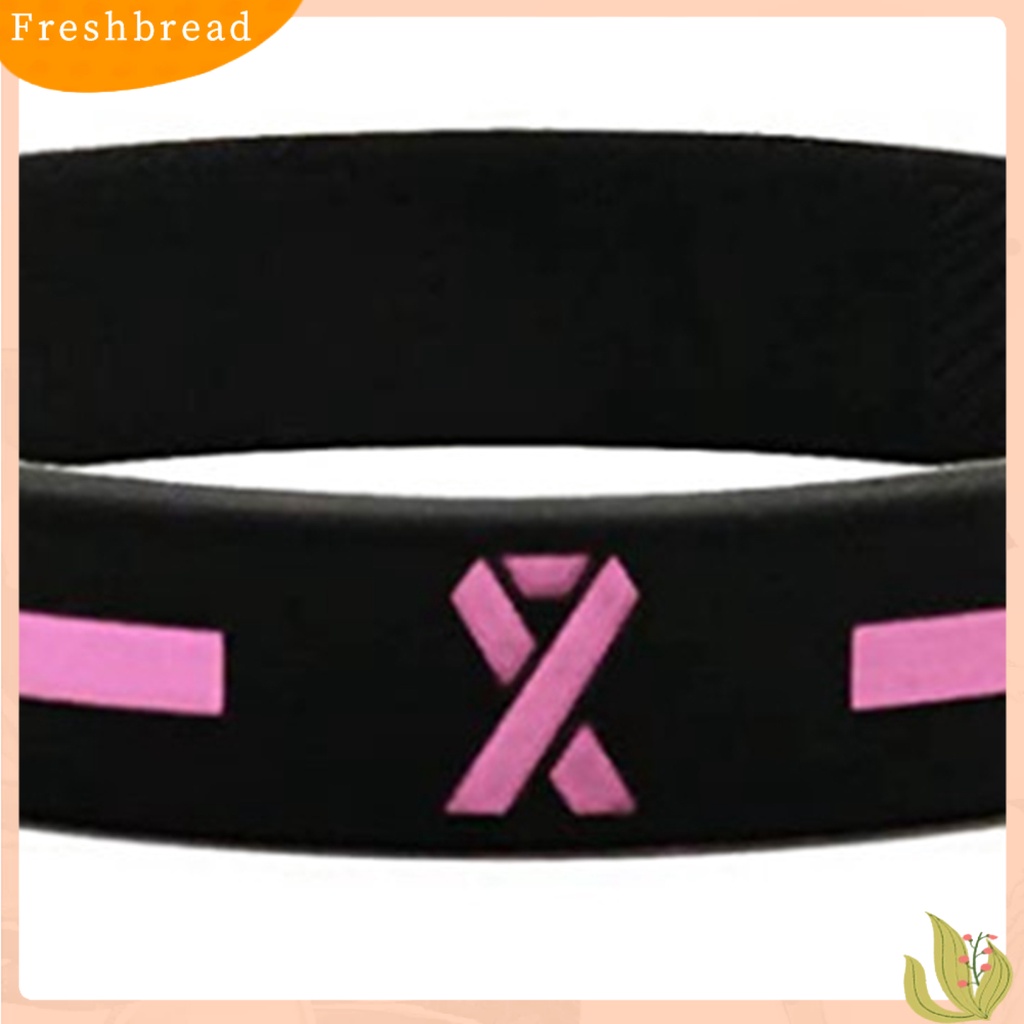 &lt; Freshbread &gt; Berkah Gelang Ketangguhan Tinggi Tahan Aus Silikon Breast Cancer Awareness Bracelets Untuk Wanita