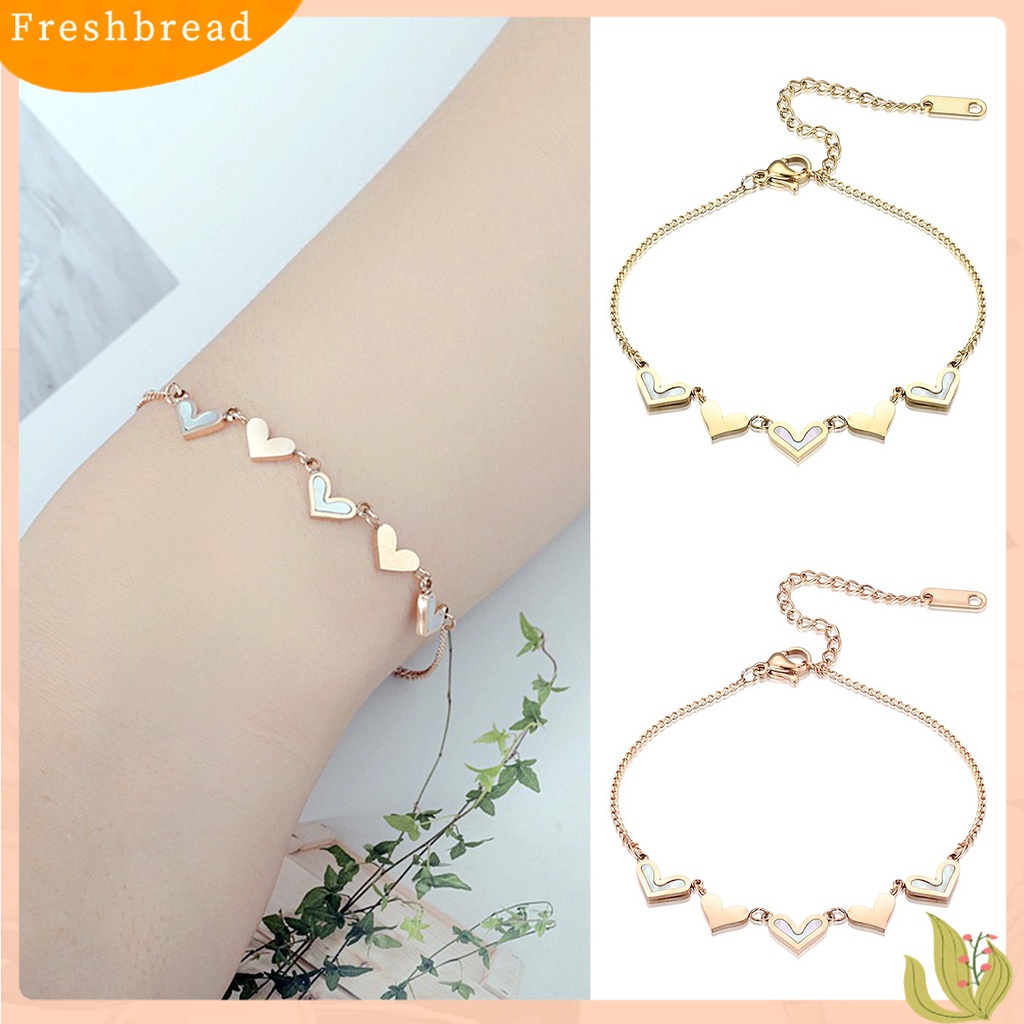 &lt; Freshbread &gt; Gelang Rantai Adjustable Indah All-match Hati Sederhana Pasangan Perempuan Tangan Rantai Perhiasan Aksesori