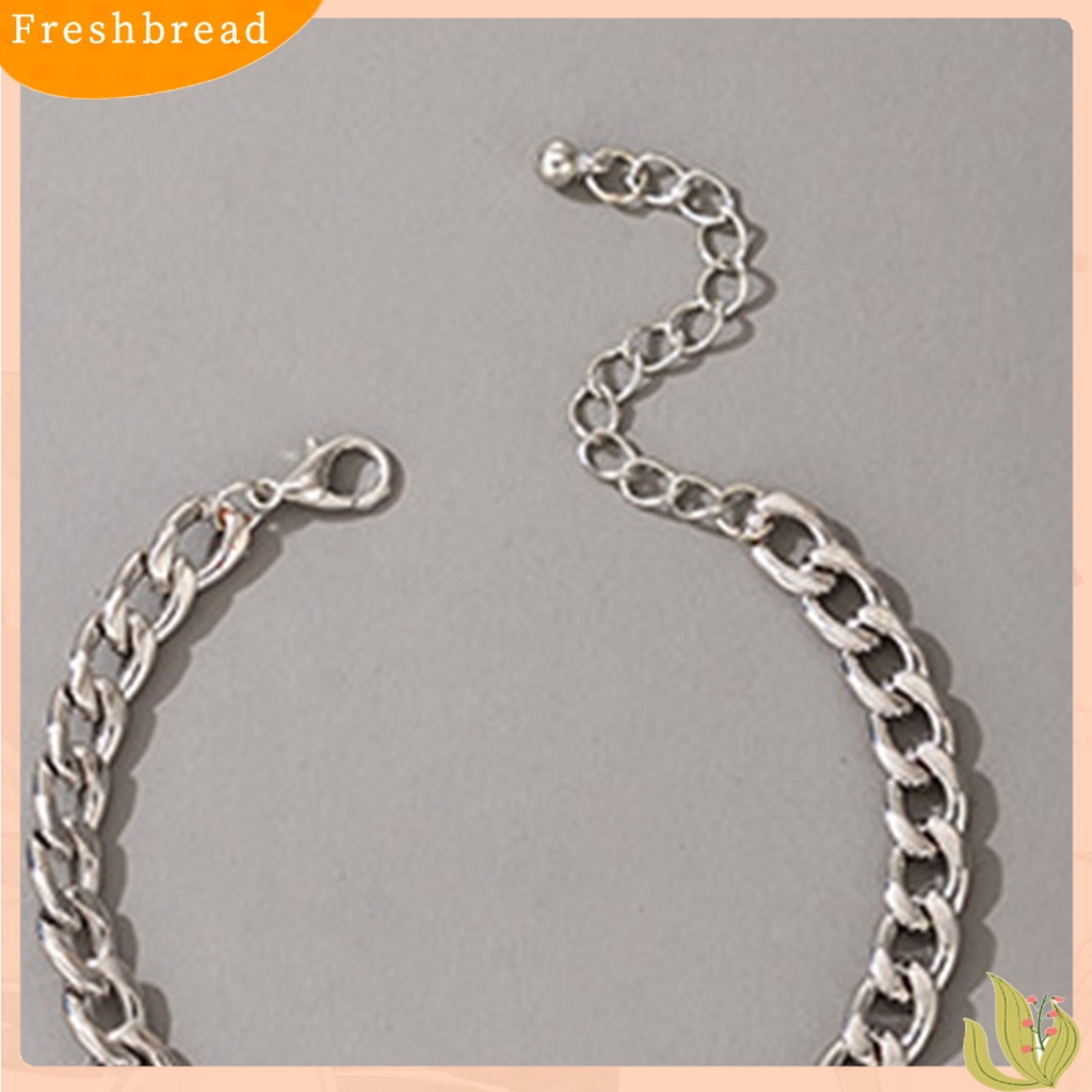 &lt; Freshbread &gt; Gelang Wanita Tebal Punk Simple All Match Gelang Rantai Hollow Untuk Pacaran