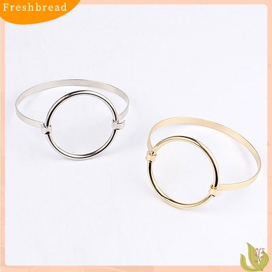 &lt; Freshbread &gt; Wanita Fashion Elegan Desain Sederhana Hoop Besar Bangle Cuff Gelang Perhiasan Hadiah