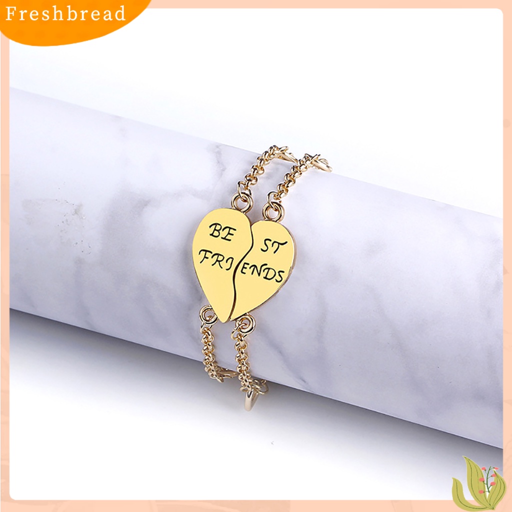 &lt; Freshbread &gt; 2Pcs Sahabat Hati Pola Bersama Gelang Bangle Persahabatan Perhiasan Hadiah