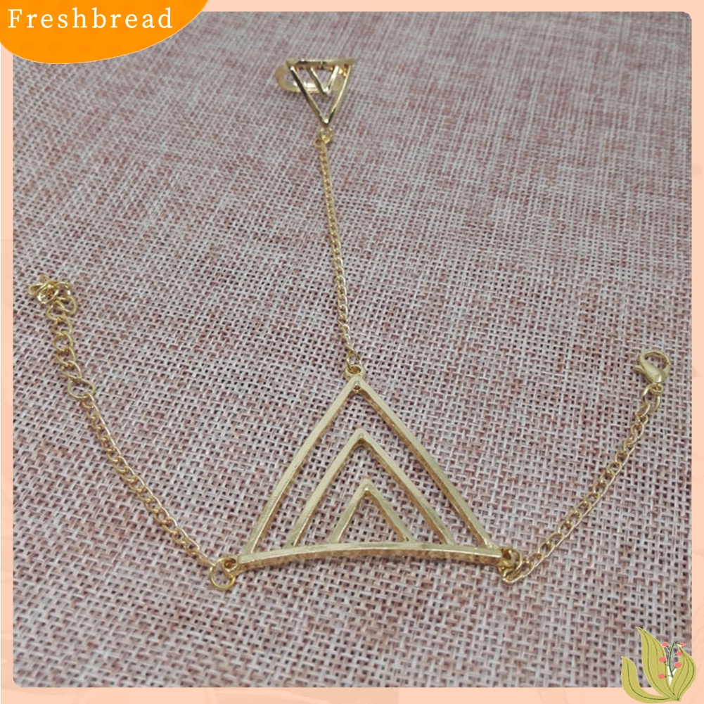 &lt; Freshbread &gt; Wanita Fashion Segitiga Pesona Budak Cincin Rantai Harness Gelang Punk Perhiasan