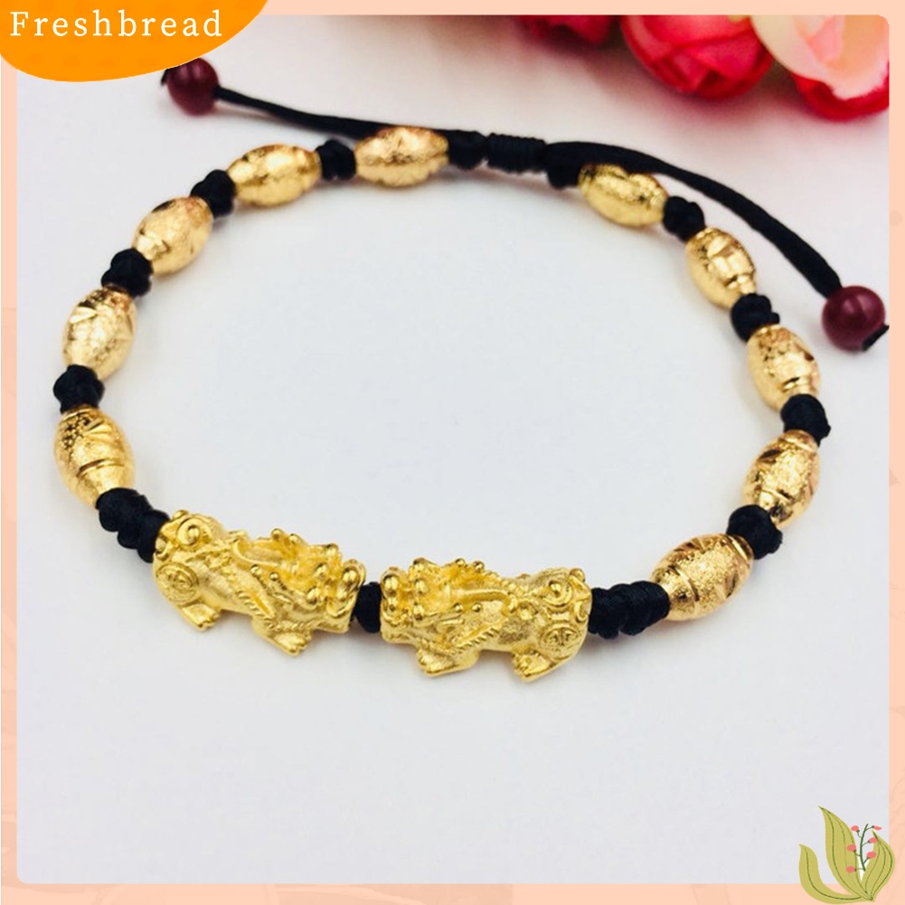 &lt; Freshbread &gt; Unisex Feng Shui Amulet Pi Xiu Pesona Manik-Manik Dikepang Tali Gelang Bangle Hadiah