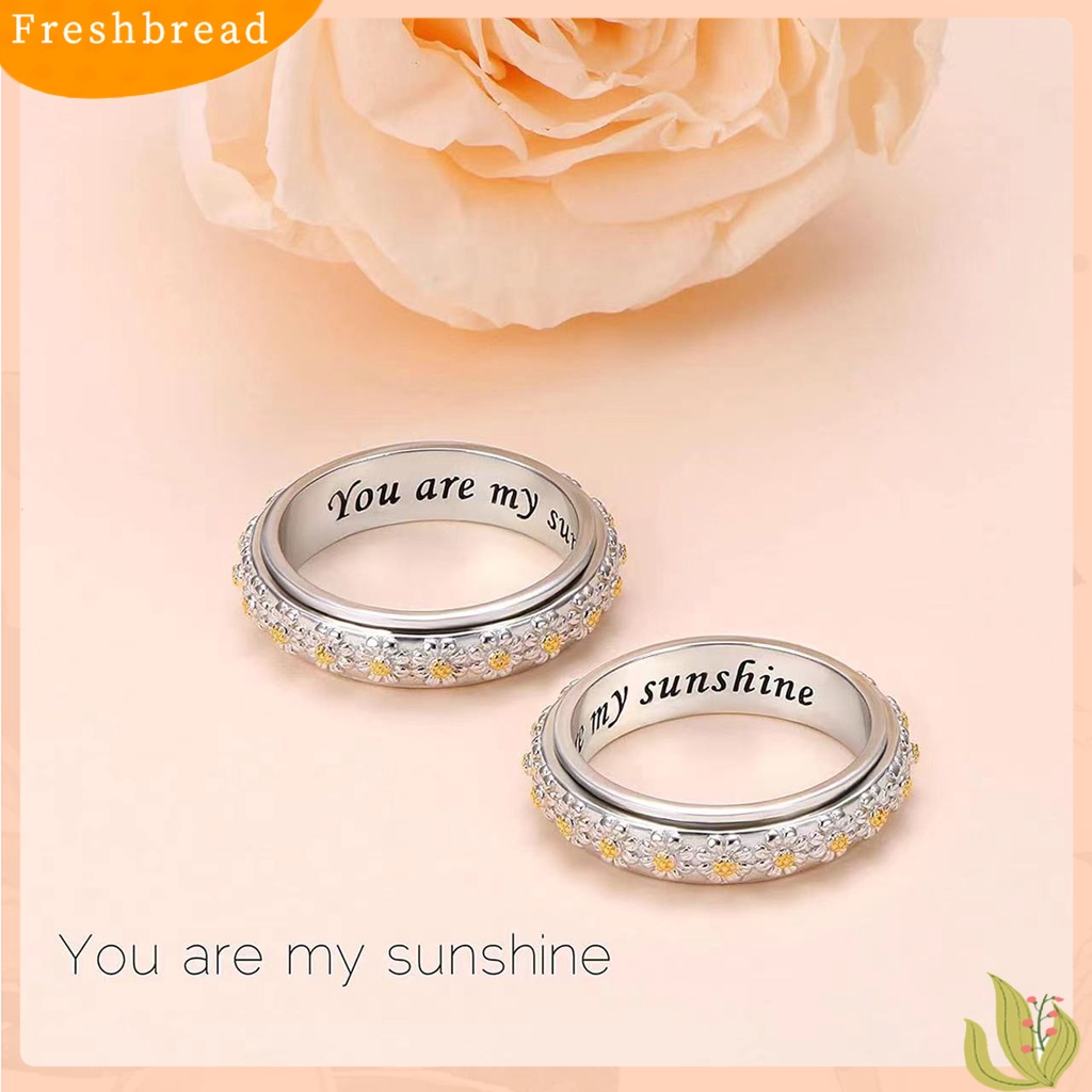 &lt; Freshbread &gt; Cincin Jari Indah Tahan Aus Yang Dapat Diputar Pola Geometris Retro Dekorasi Electroplating Bunga Diukir Buku Jari Cincin Perhiasan Fashion