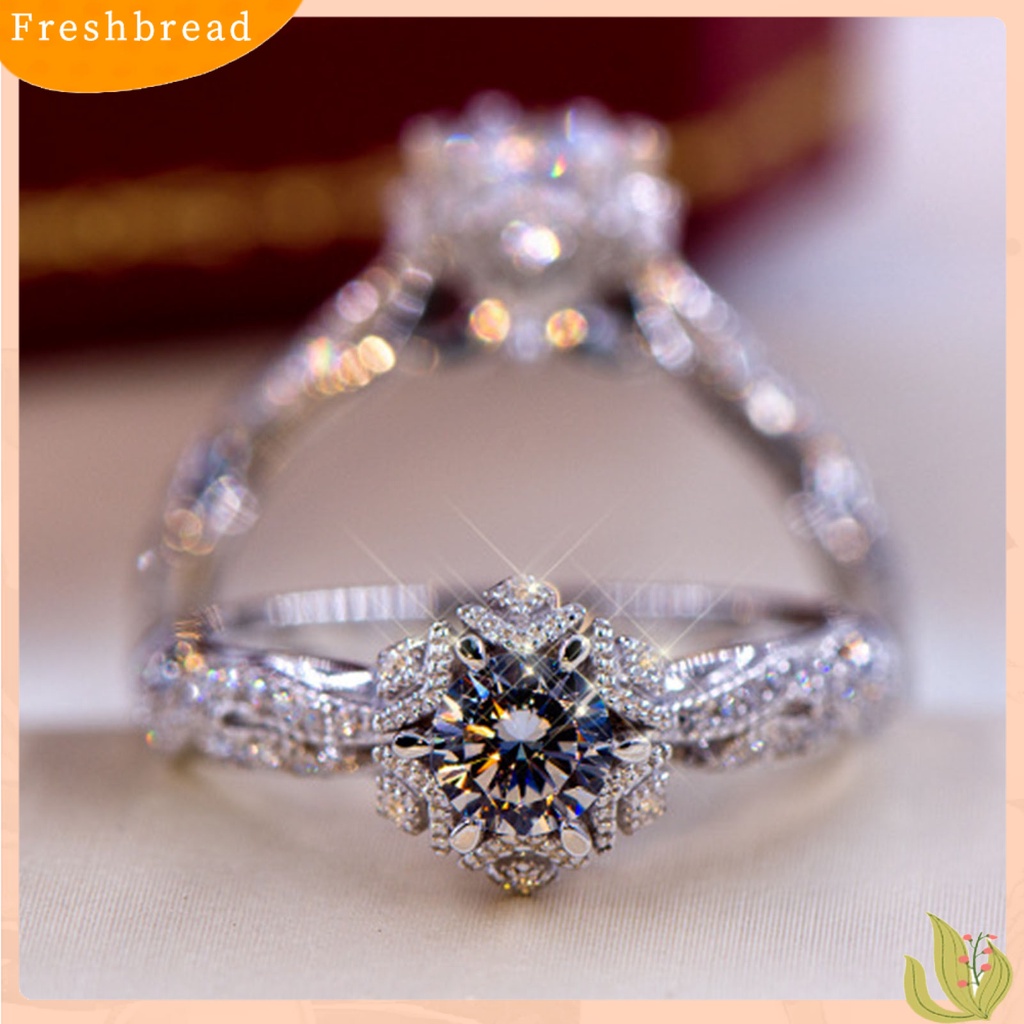 &lt; Freshbread &gt; Wanita Cincin Indah Berlian Imitasi Elegan Lady Ring Untuk Hari Valentine