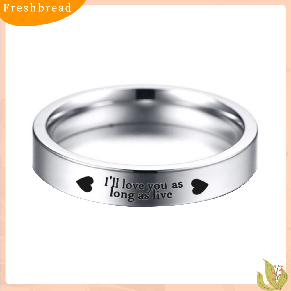 &lt; Freshbread &gt; Aku Akan Mencintaimu Selama Hidup Cincin Pasangan Baja Titanium Hadiah Perhiasan Pernikahan