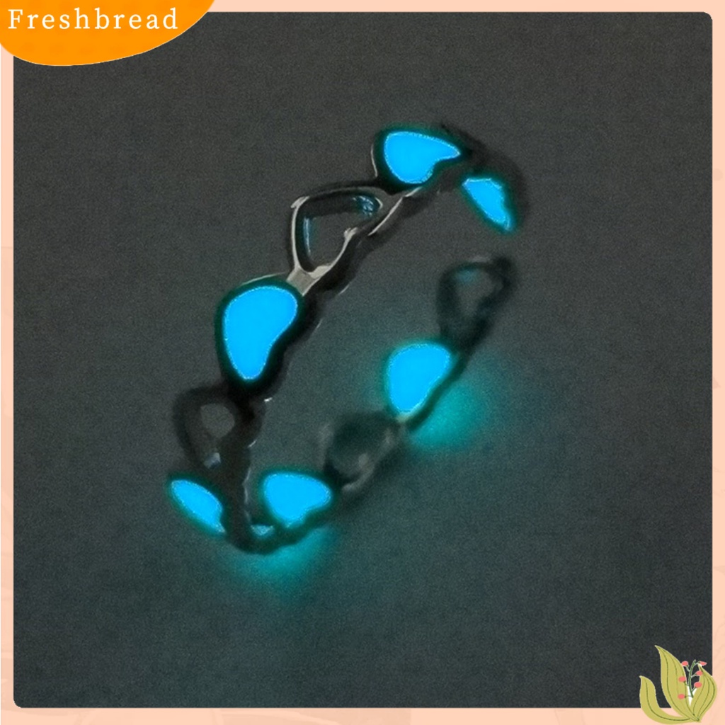 &lt; Freshbread &gt; Cincin Jari Ramah Kulit Karat Alloy Hollow Love Luminous Ring Untuk Anak Perempuan