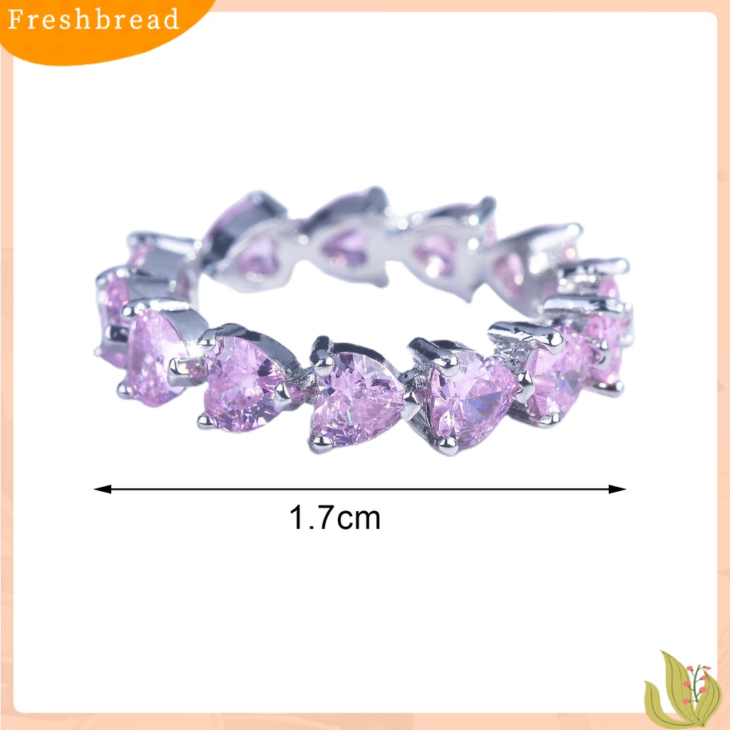 &lt; Freshbread &gt; Cincin Jari Bentuk Hati Berlian Imitasi Wanita Adjustable Pengerjaan Halus Ring Untuk Pacaran