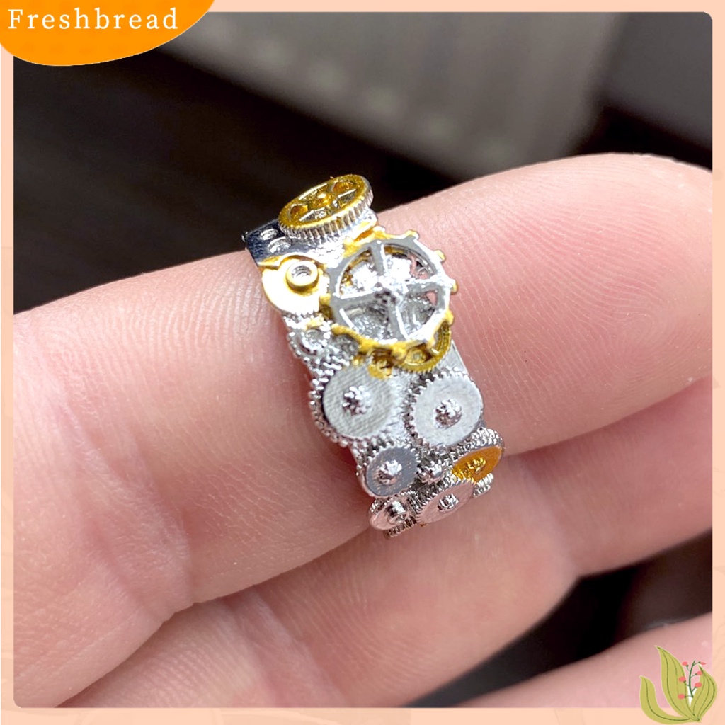 &lt; Freshbread &gt; Perhiasan Cincin Bentuk Geometris Hias Vintage Clockwork Gear Finger Ring Untuk Ulang Tahun Pernikahan