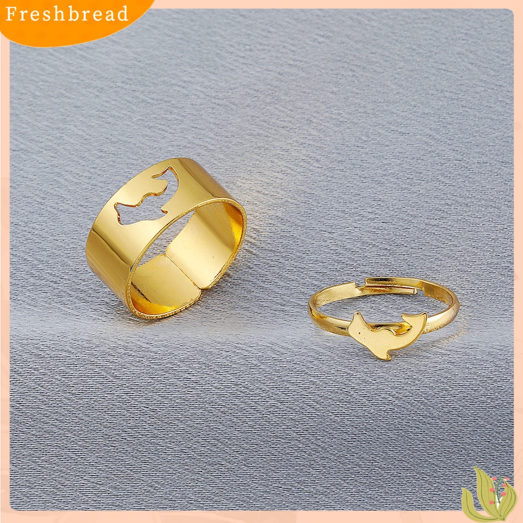 &lt; Freshbread &gt; 2Pcs Cincin Jari Pesawat Bintang Bulan Hollow Pria Wanita Vintage Butterflies Rings Untuk Pernikahan