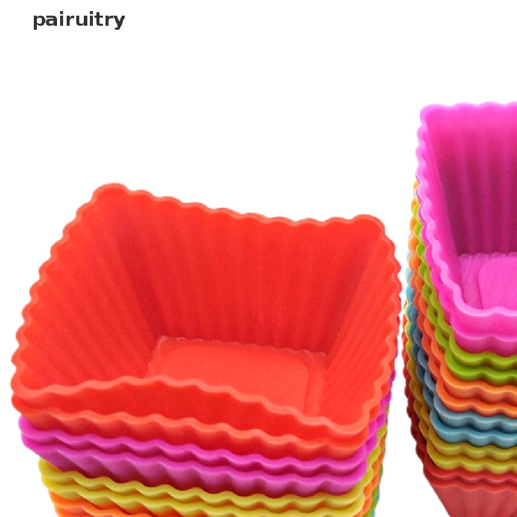 Prt 6pcs Multicolor Silicone Cup Cake muffin Cupcake Liners Mold Cetakan Kue Alat PRT