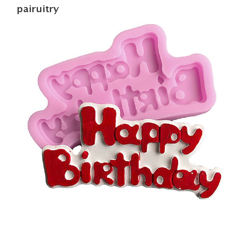 Prt Happy Birthday Shape Silicone Mold Sugarcraft &amp; Cetakan Coklat Alat Dekor Kue PRT