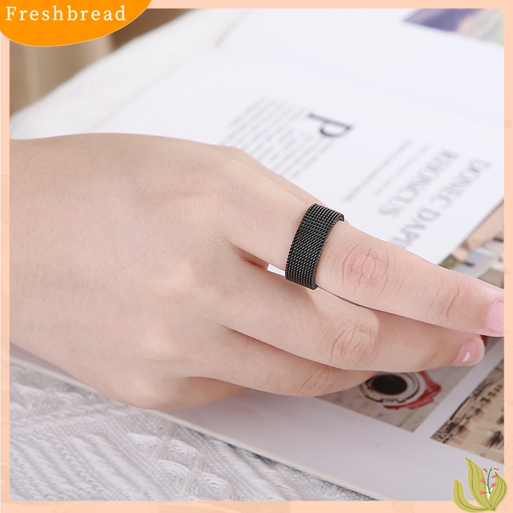 &lt; Freshbread &gt; Cincin Jari Gaya Sederhana Warna Hidup Semua Pertandingan Bebas Alergi Ringan Hias Stainless Steel Temperamen Kilau Terang Unisex Finger Ring Untuk Pria