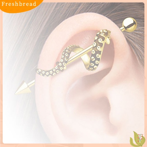 &lt; Freshbread &gt; 1Pc Pria Wanita Arrow Punk Barbel Dibungkus Gurita Tentacle Anting Tindik Tubuh