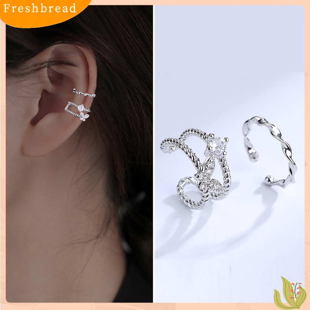 &lt; Freshbread &gt; 1Pc Klip Telinga Non-Piercing Shiny Efek Visual Semua Pertandingan Telinga Manset Wanita Kupu-Kupu Perhiasan Anting-Anting Aksesori Fashion