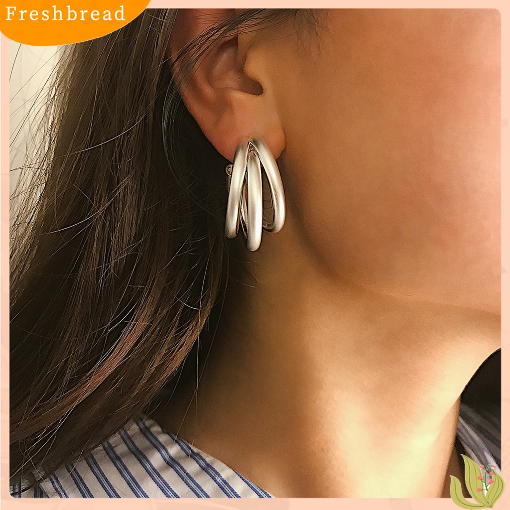 &lt; Freshbread &gt; 1pasang Telinga Menjuntai Pengerjaan Halus Umur Panjang Paduan Menjuntai Hoop Earring Untuk Ulang Tahun