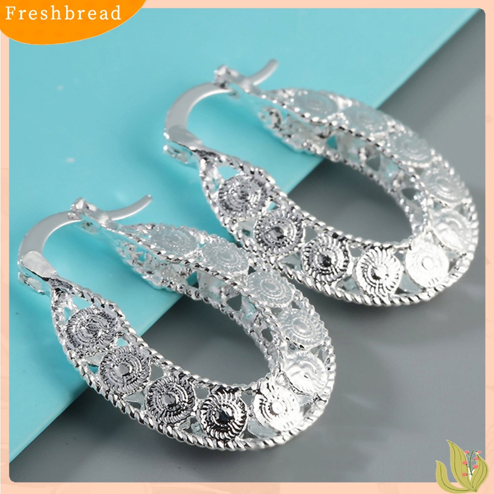 &lt; Freshbread &gt; Berlebihan Wanita Berongga Hoop Anting Pertunangan Pernikahan Pengantin Perhiasan Hadiah