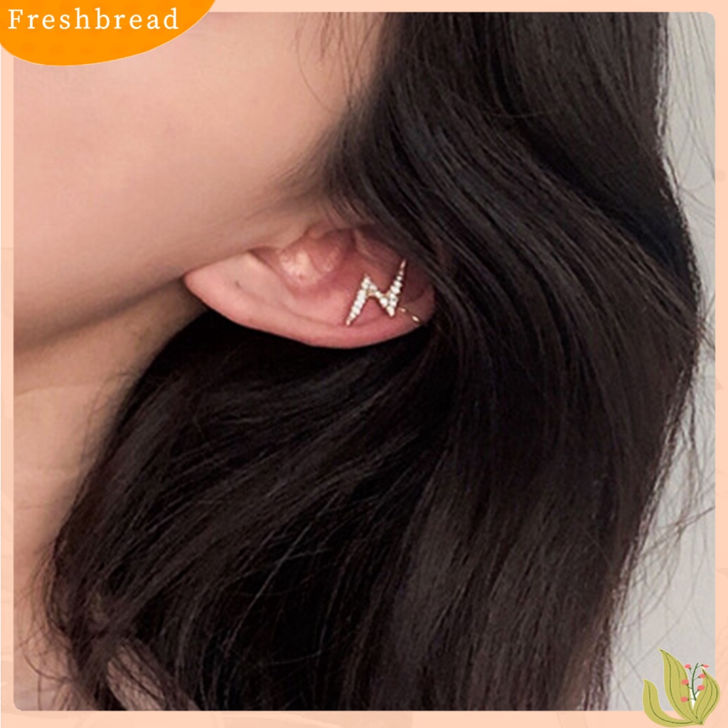 &lt; Freshbread &gt; Klip Telinga Bergaya Berlian Imitasi Anting Wanita Sederhana Aksesoris Perhiasan