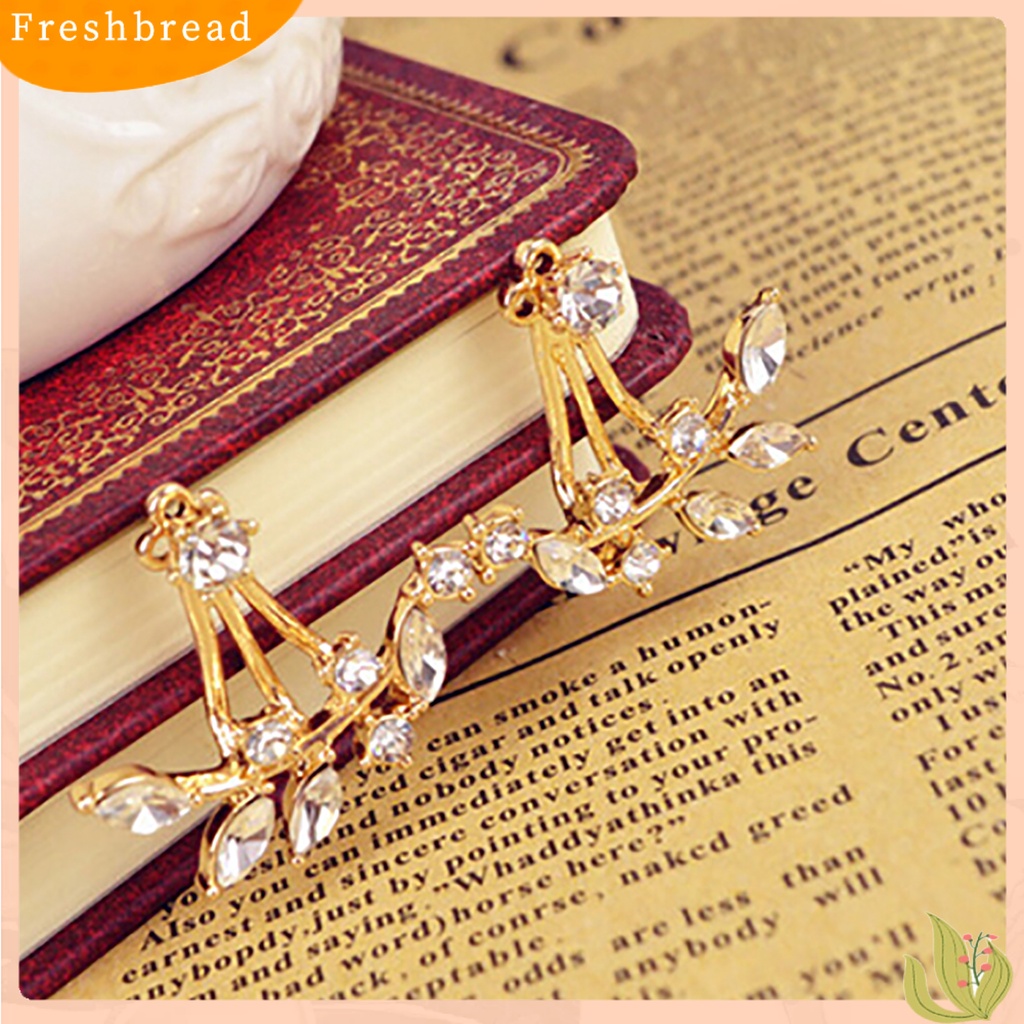 &lt; Freshbread &gt; 1pasang Anting Wanita Perhiasan Menarik Hadiah Mini Wanita Berlian Imitasi Ear Studs Untuk Pernikahan