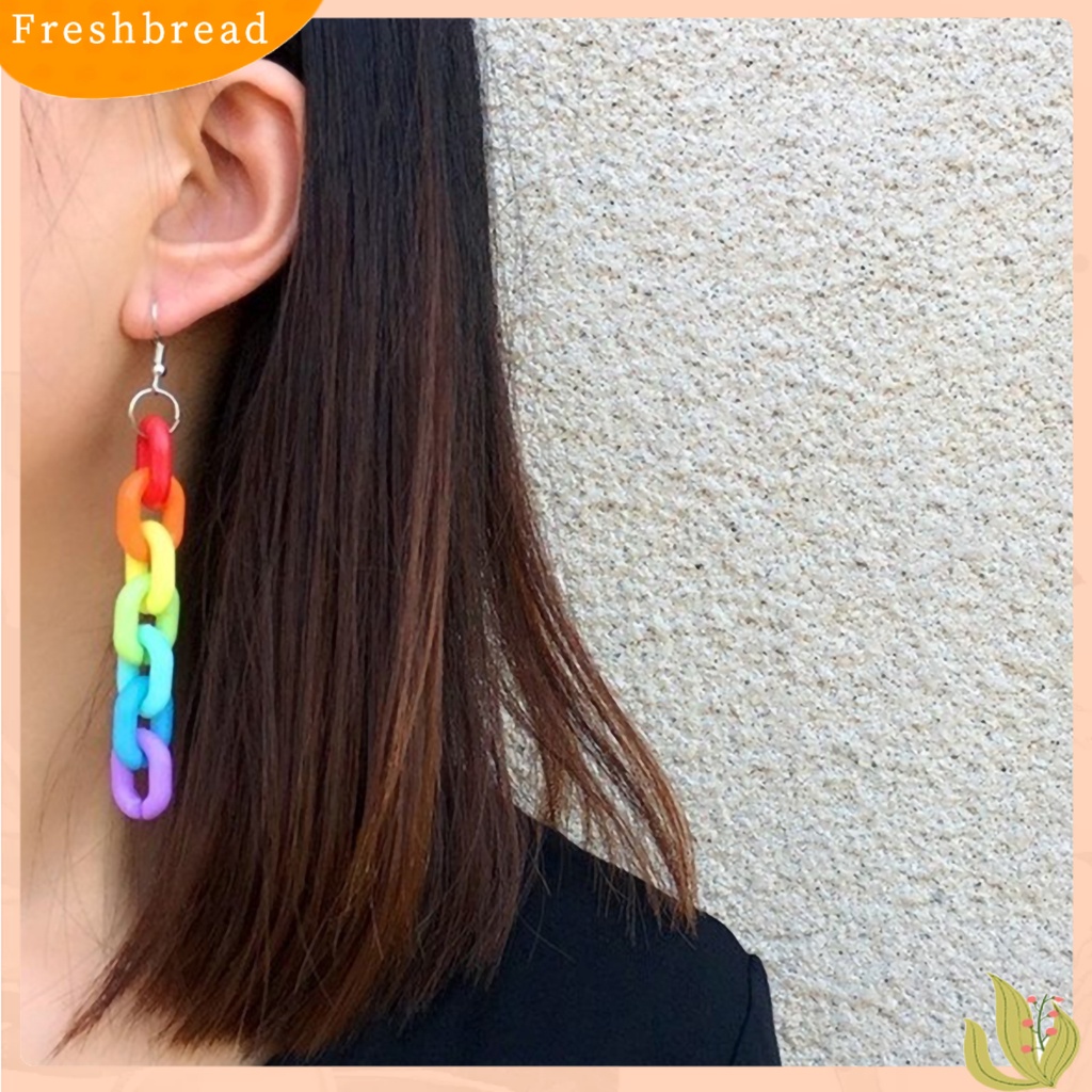 &lt; Freshbread &gt; Ear Hook Warna Permen Kreatif Akrilik Panjang Menjuntai Liontin Telinga Gaya Untuk Pesta