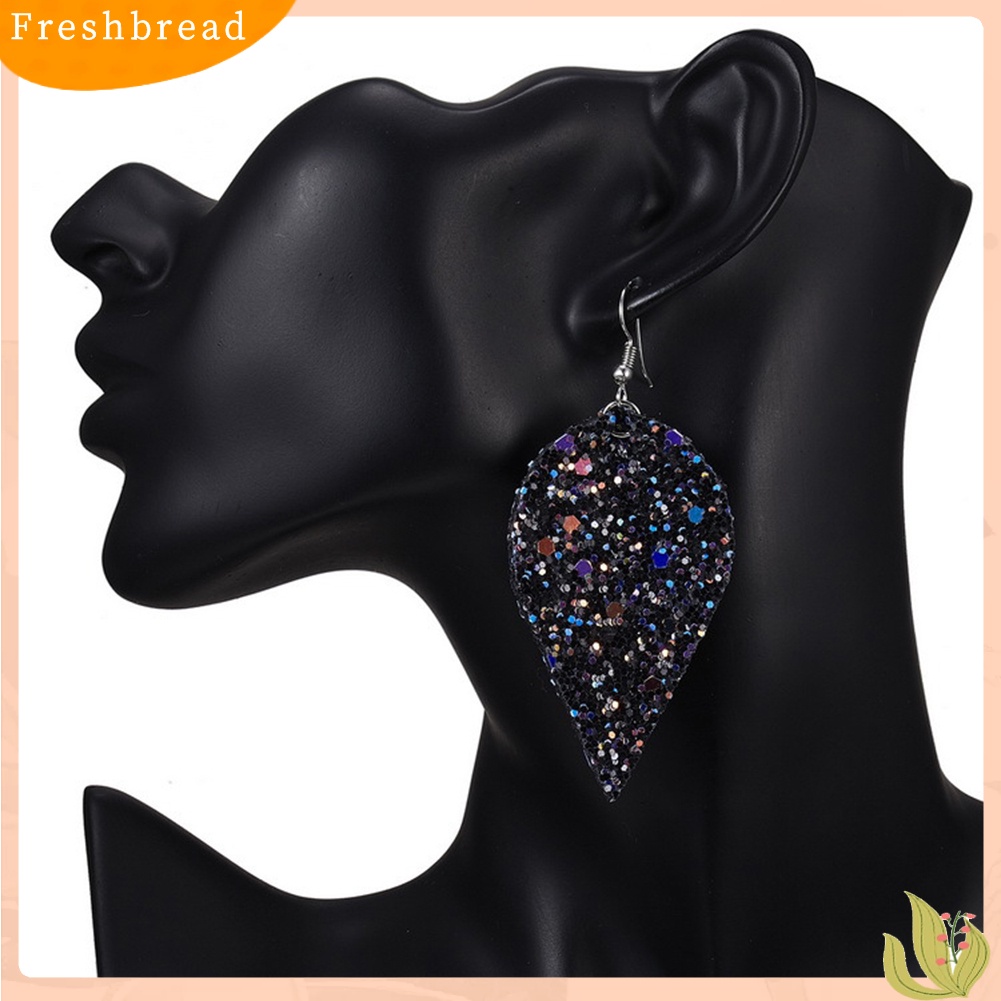 &lt; Freshbread &gt; Gaya Punk Tetesan Air Menjuntai Drop Shiny Sequin Women Hook Earrings Perhiasan Hadiah