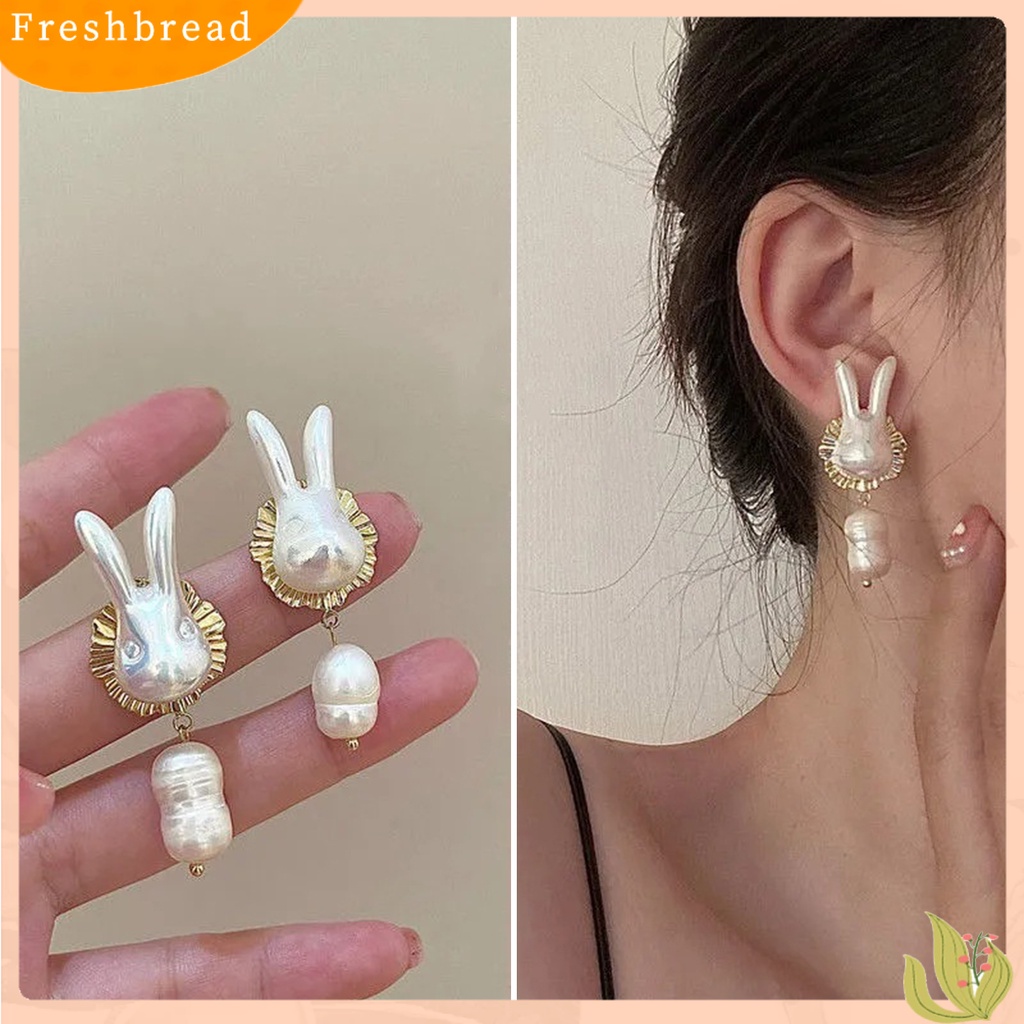 &lt; Freshbread &gt; 1pasang Wanita Anting Bunga Mutiara Imitasi Perhiasan Vintage Bow-knot Stud Earrings Perhiasan Hadiah