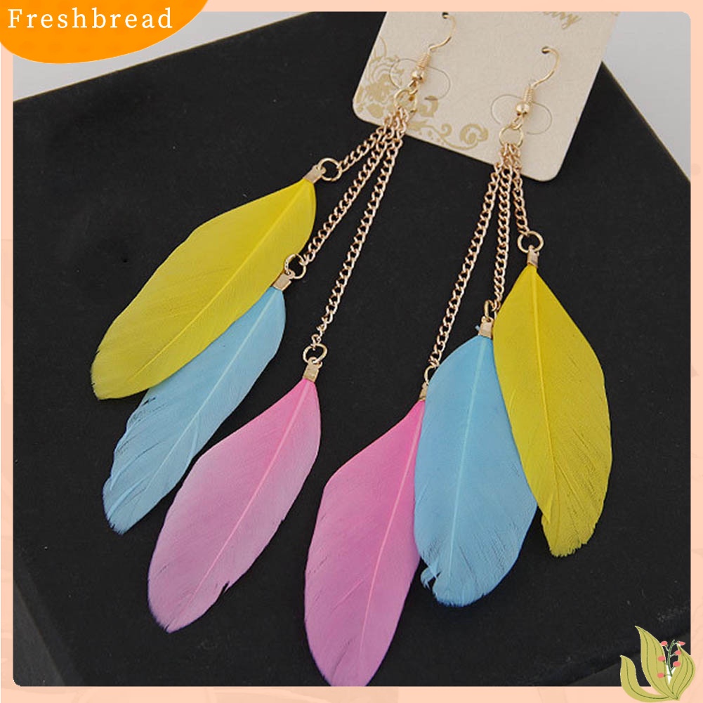 &lt; Freshbread &gt; Fashion Bulu Panjang Rumbai Rantai Pesona Wanita Kait Anting Pesta Perhiasan Hadiah