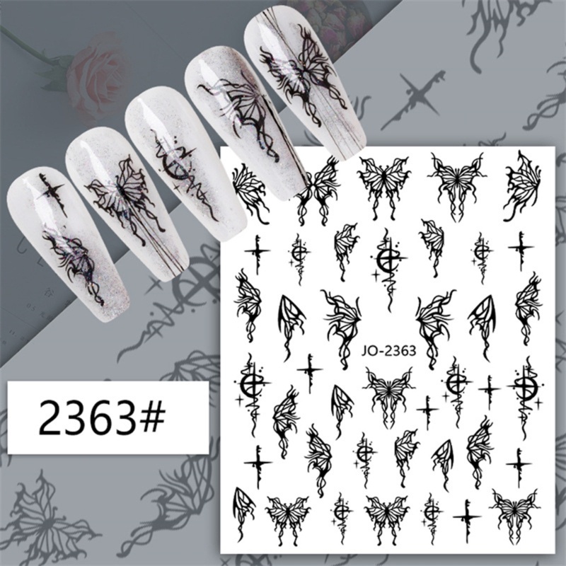 Siy Colorful Stiker Kuku Perekat Diri Nail Art Accesoires 12lembar Manicures DIY Butterfly Decal Decor Sticker Fest