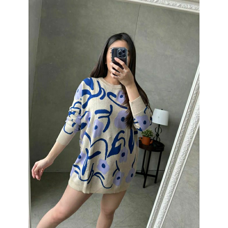 KARA OVERSIZE TOPS - ATASAN RAJUT WANITA