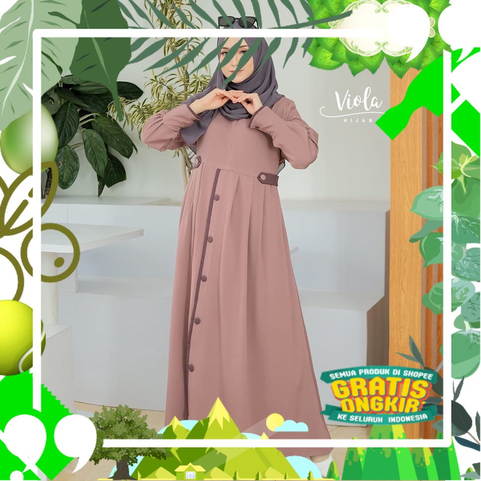 GAMIS WANITA TERBRU MODERN SIMPLE ELLEGANT LIVI ITY CREPE MIX KANCING ORI SHAN GLOW/ edisi lebaran20