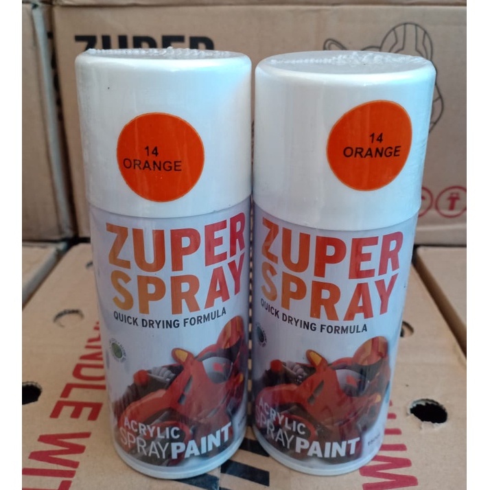 Zuper Spray Paint Pilok Pilox Warna Orange (P 14) 150cc/150ml