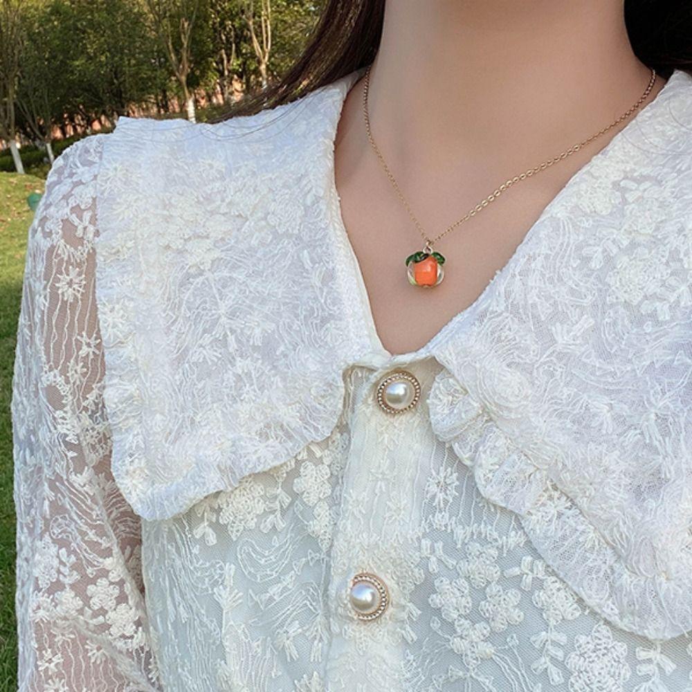 Mxbeauty Wanita Kalung Fashion Peri Kreatif Mewah Bentuk Kesemek Temperamen Rantai Klavikula