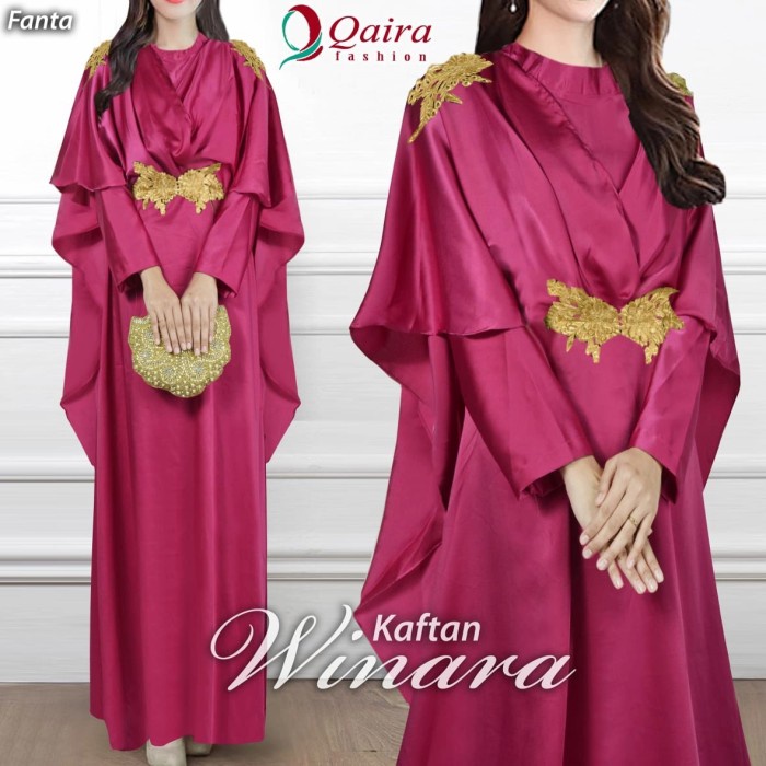 Kaftan baju kaftan wanita muslim murah gamis kaftan pesta bordir mewah winara - fanta(V3S1) Kaftan L