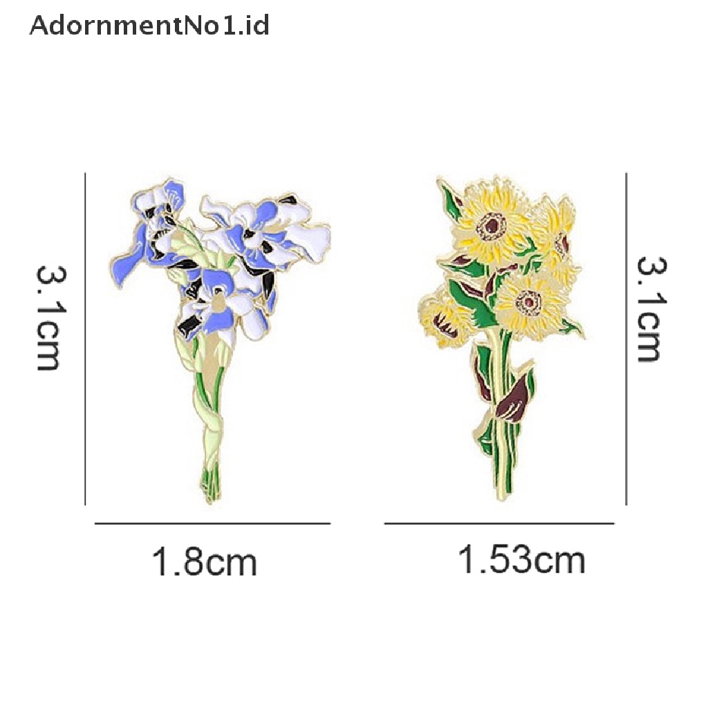 [AdornmentNo1] Lapel Pin Lencana Van Gogh Bunga Matahari Iris Bros Bunga Topi Pin Logam Untuk Pakaian Enamel Pin Lencana Untuk Ransel Hadiah Untuk Wanita [ID]