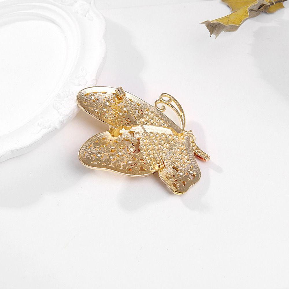Agustina Wanita Bros Trendi Halus Kupu-Kupu Gadis Hadiah Setelan Kerah Pin Berlian Imitasi Alloy Aksesori Pakaian