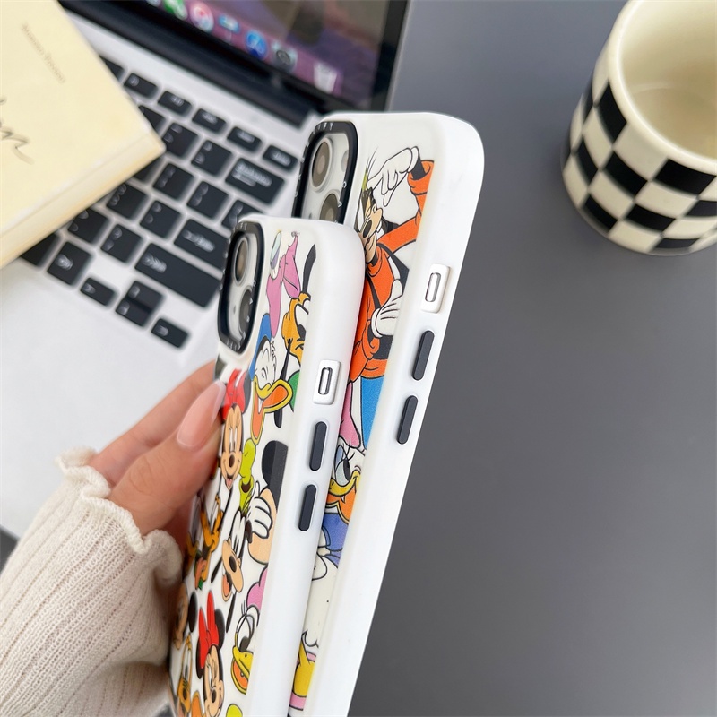 IPHONE Fashion Mickey Minnie Jaket Ponsel Case Untuk Iphone14 13 Pro 12 11 Pro XSMAX XR 7 8Plus Cover Puffer North Casing Silikon Lembut