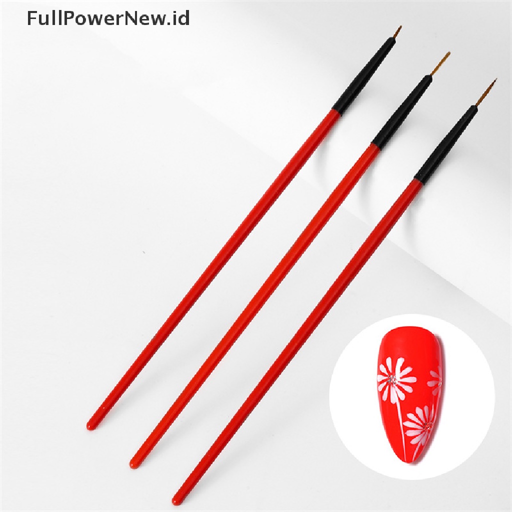 Power 3Pcs Kuas Nail Art Akrilik Nail Art Dotg Pen Gambar Paing Set5.7 /11mm ID