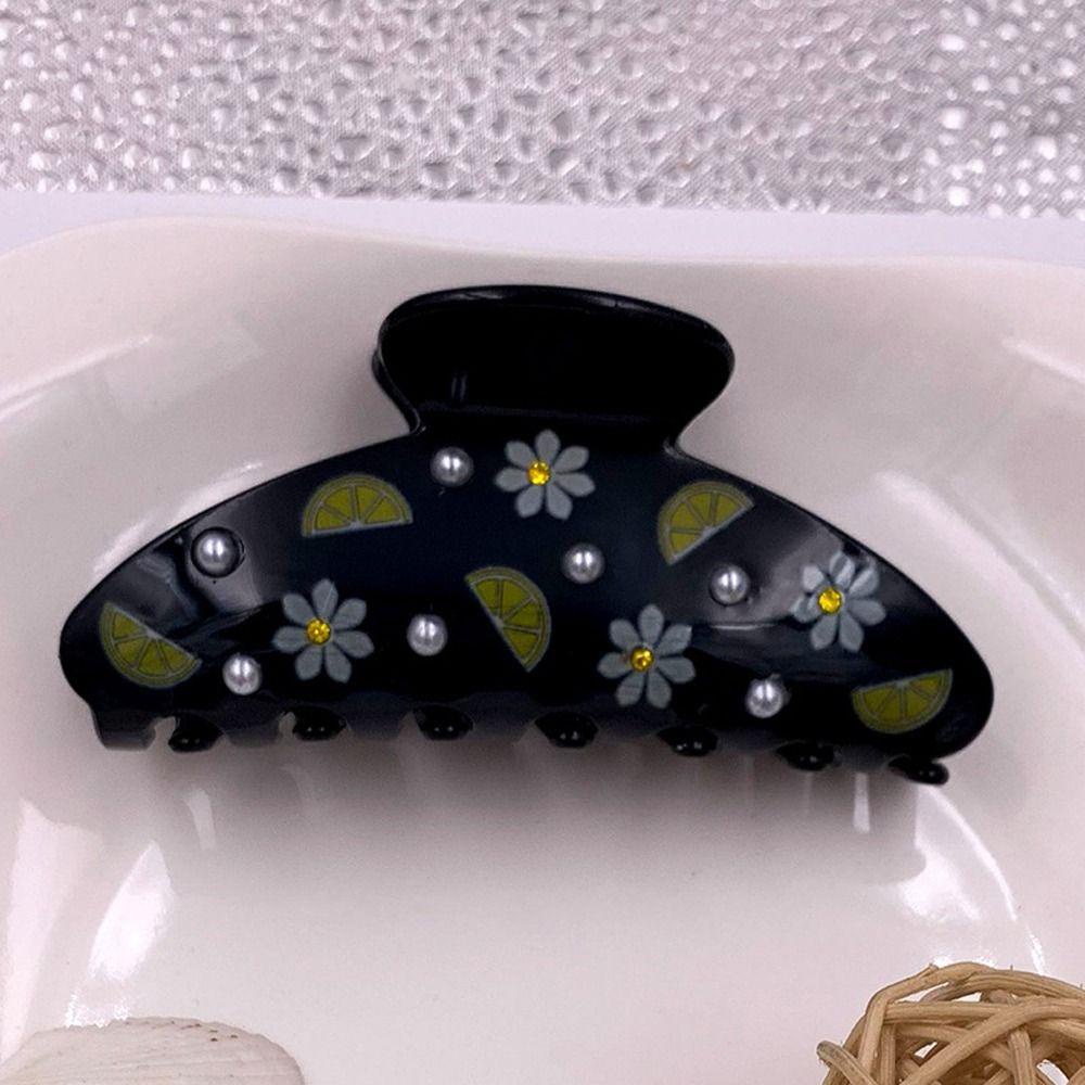 Agustina Cakar Rambut Kristal Kreatif Temperamen Elegan Bunga Mutiara Manis Ponytail Holder Hadiah Untuk Gadis Fashion Bulang Zirkon Korea Hiu Klip