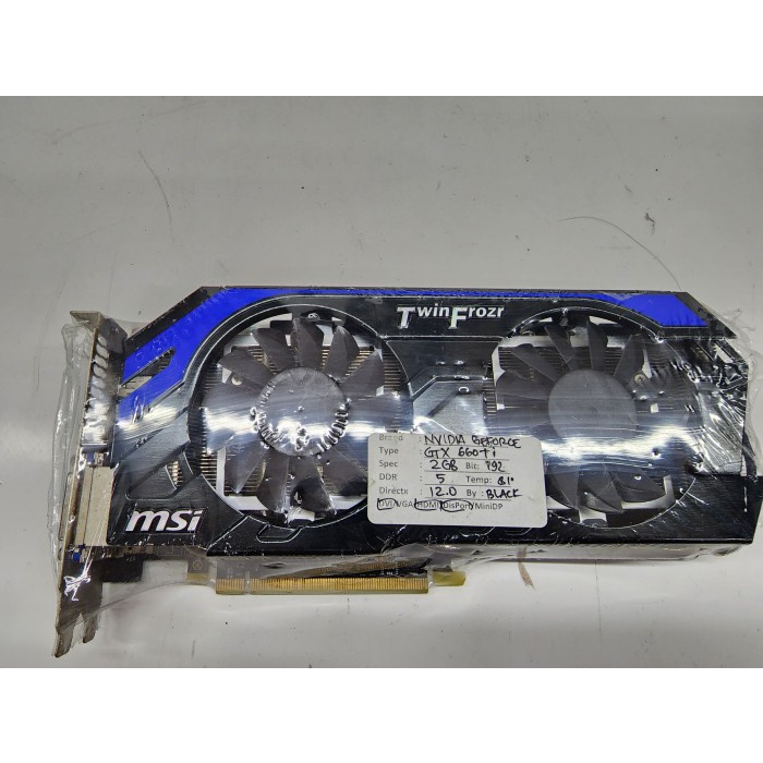 MSI 2GD5/OC GTX 660 TI 2GB 192-Bit GDDR5