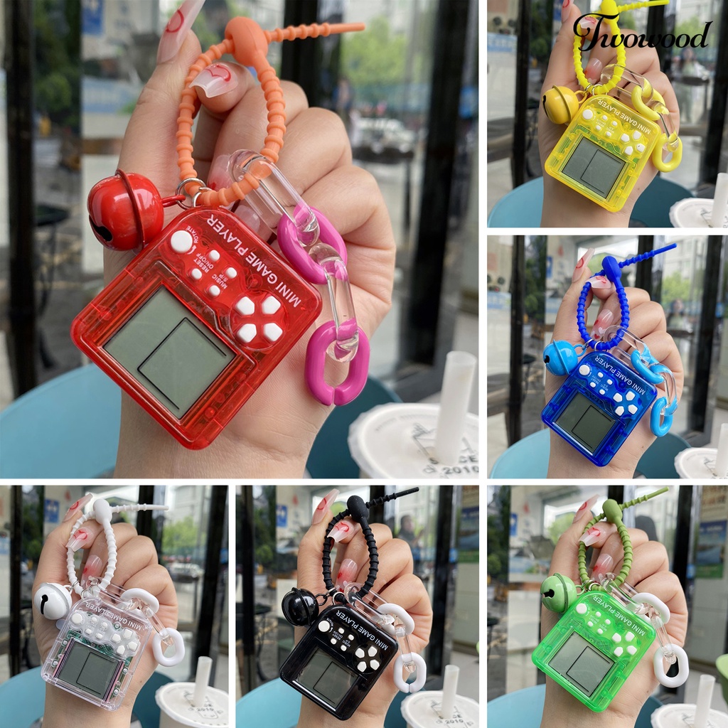 Twowood Nostalgia Klasik Konsol Game Gantungan Kunci Dengan Tombol Lanyard Lucu Tas Sekolah Pesona Retro Puzzle Game Mainan Dimainkan Keyring Hadiah Siswa