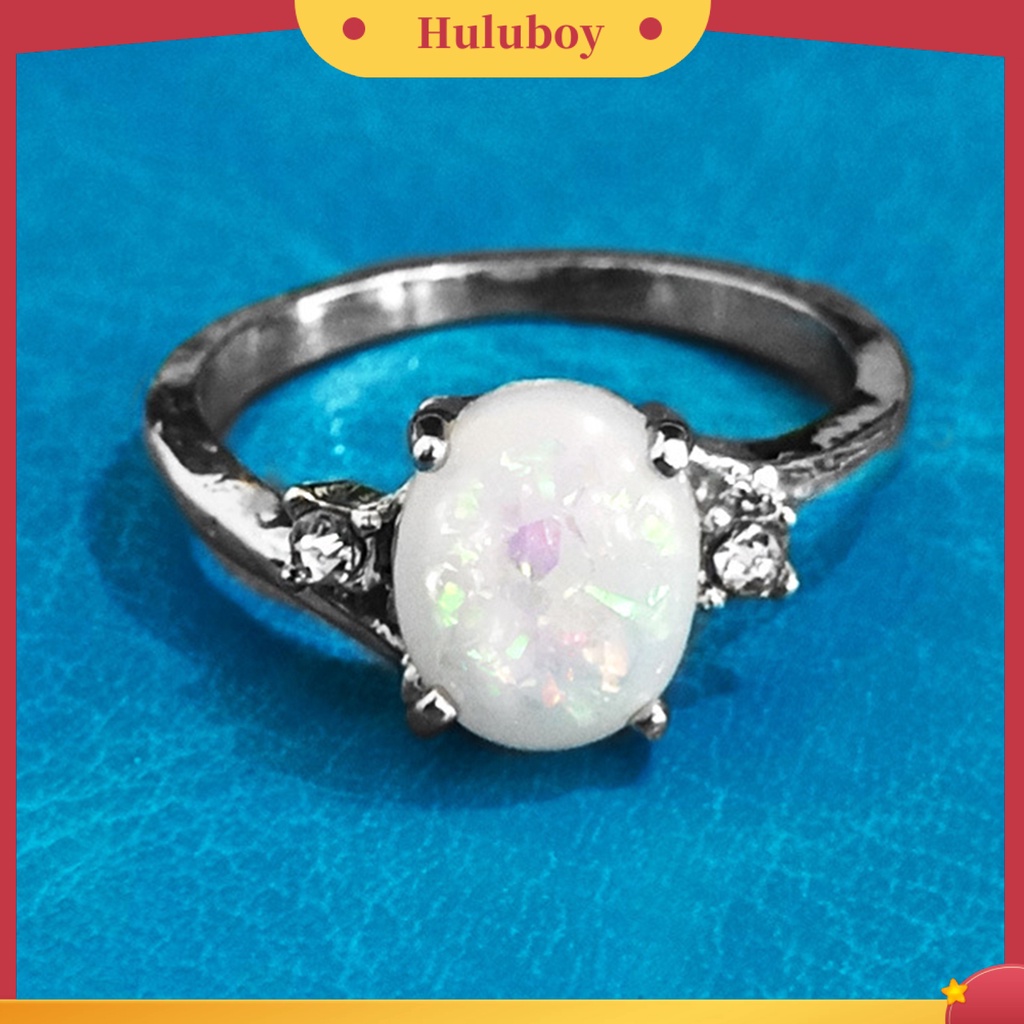 {Ready Stock} Cincin Kilau Imitasi Opal Berlian Imitasi Hias Tembaga Gaya Wanita Ring Untuk Pernikahan