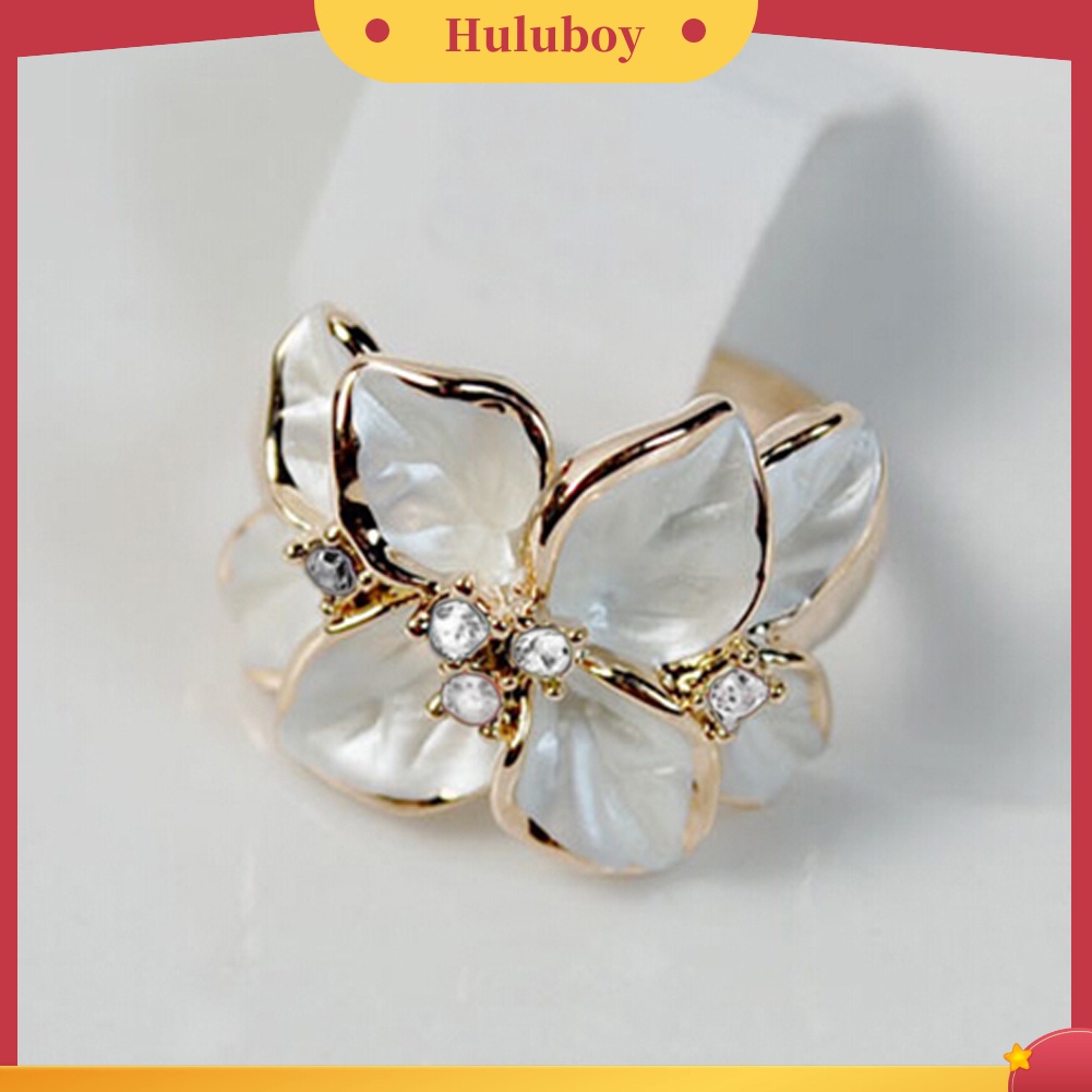 {Ready Stock} Fashion Wanita Pola Bunga Pesta Kawin Paduan Cincin Menawan Perhiasan Hadiah