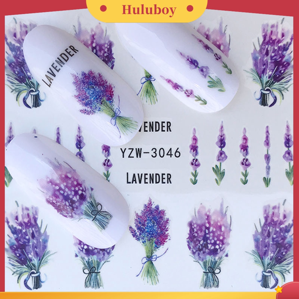 {In Stock} Stiker Kuku Transfer Air Banyak Gaya Motif Bunga Fancy Stiker Perekat Diri