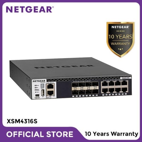 Netgear XSM4316S Stackable Managed Switch 16x10G 8x10GBASE-T 8xSFP+ L3 M